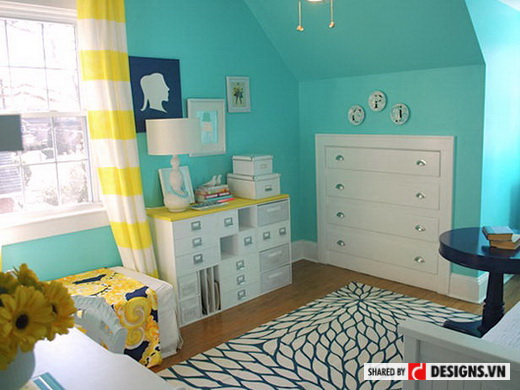 Trang trí phòng ngủ nhỏ bằng cách chọn màu sơn hợp lý1