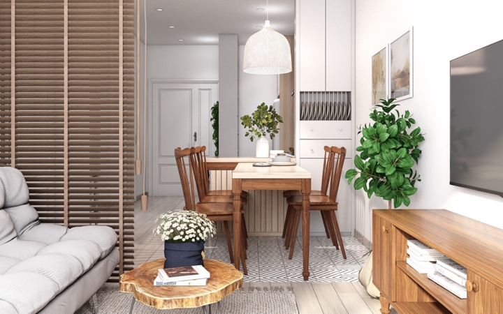 Căn hộ có nội thất làm bằng gỗ tự nhiên3