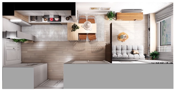 Căn hộ có nội thất làm bằng gỗ tự nhiên8