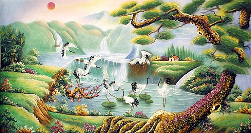 Treo tranh phong thuy phong khach hop menh 12 con giap hinh anh1