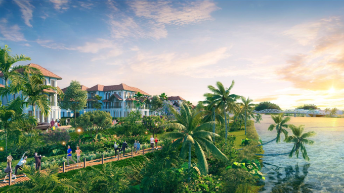 Dãy biệt thự ven sông. Ảnh phối cảnh:Sun Property