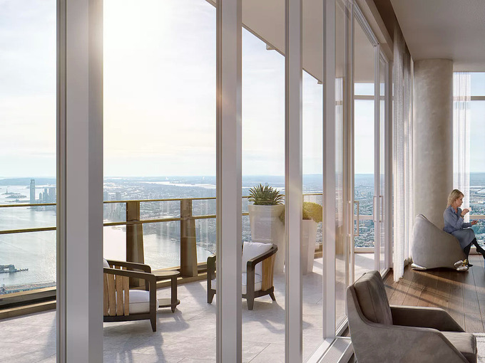 Căn penthouse tòa nhà 35 Hudson Yards đang được rao giá 59 triệu USD, sở hữu tầm nhìn toàn cảnh sông Hudson, Công viên Trung tâm (Central Park) và khu tài chính Manhattan. Ảnh: Curbed.