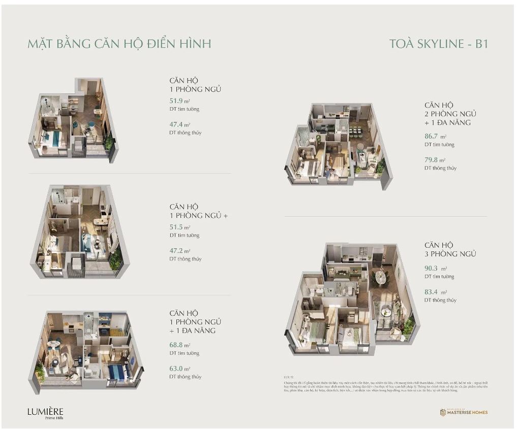 MẶT BẰNG THIẾT KẾ Căn hộ LUMIÈRE PRIME HILLS
